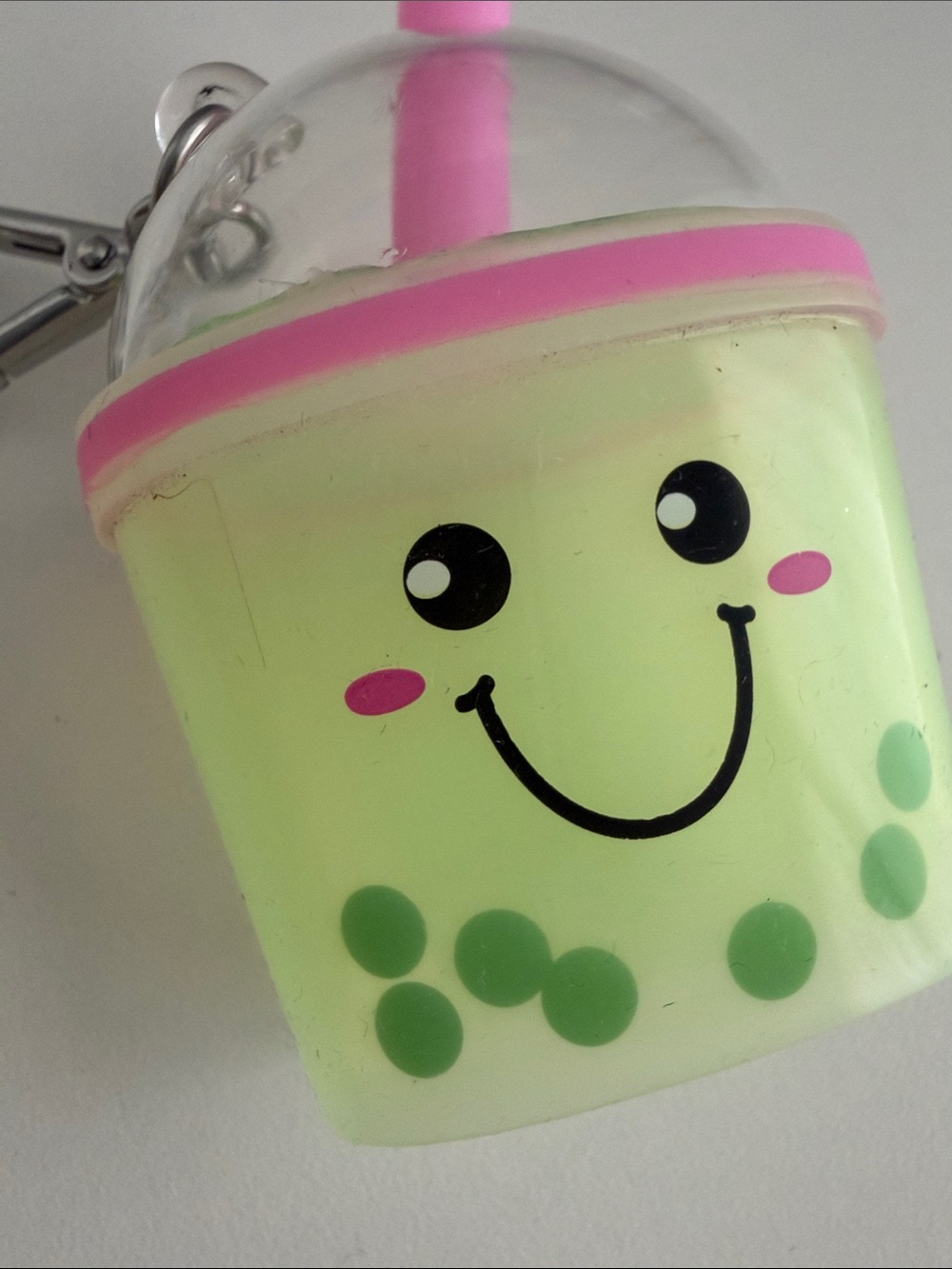 Bath and Body Works - Cute Boba Tea Drink - Hand Sanitizer Holder - Green - Pink